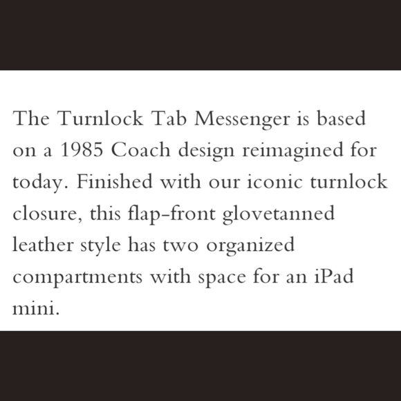 NWOT Coach Original Turnlock Tab Messenger - Picture 7 of 11